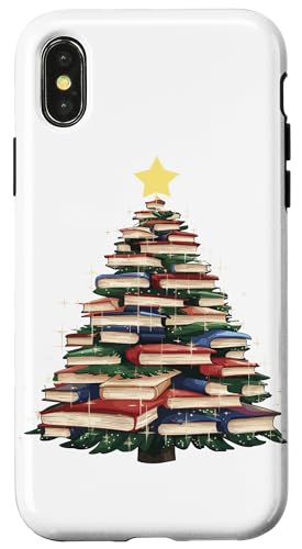 Hülle für iPhone X/XS Christmas Tree Books Book Reading Bookworm von Christmas Season Holiday Gifts