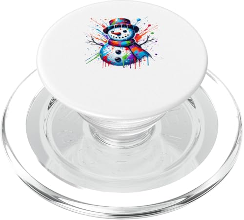 Splash Art Weihnachts-Schneemann Weihnachtszeit PopSockets PopGrip für MagSafe von Christmas Season Holiday Lover Gifts