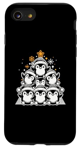 Hülle für iPhone SE (2020) / 7 / 8 Pinguin Weihnachtsbaum Merry Christmas Funny Penguin Xmas von Christmas Shirts Pajamas PJ Men Women Kids Gifts