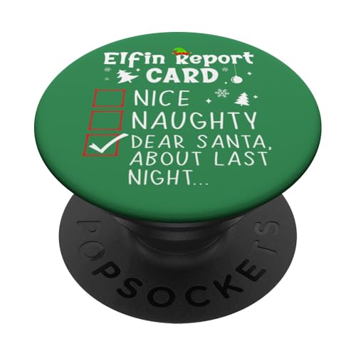 Family Pajamas Saying Christmas Nice Naughty Funny Xmas List PopSockets Klebender PopGrip von Christmas Tees Pajamas PJ Men Women Kids Gifts Elf