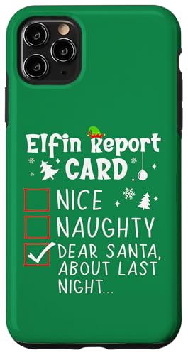 Hülle für iPhone 11 Pro Max Family Pajamas Saying Christmas Nice Naughty Funny Xmas List von Christmas Tees Pajamas PJ Men Women Kids Gifts Elf