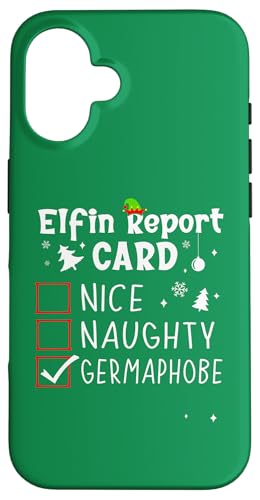 Hülle für iPhone 16 Christmas Nice Naughty Funny Xmas List Germaphobe von Christmas Tees Pajamas PJ Men Women Kids Gifts Elf