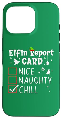 Hülle für iPhone 16 Pro Cool Christmas Nice Naughty Funny Xmas List Chill von Christmas Tees Pajamas PJ Men Women Kids Gifts Elf