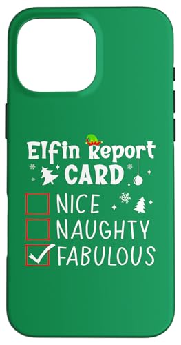 Hülle für iPhone 16 Pro Max Womens Funny Christmas Nice Naughty Funny Xmas List Fabulous von Christmas Tees Pajamas PJ Men Women Kids Gifts Elf