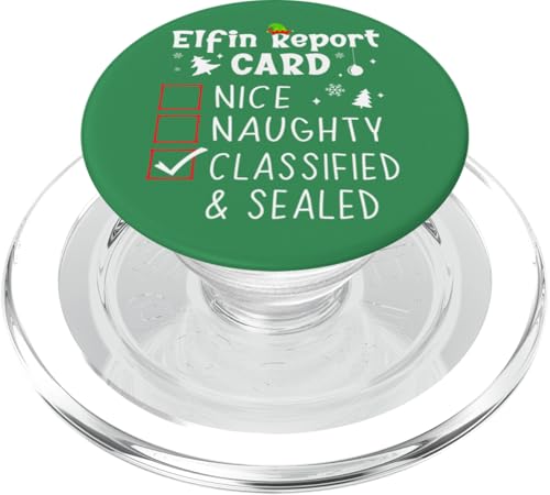 Sarcastic Tee Christmas Nice Naughty Funny Xmas List PopSockets PopGrip für MagSafe von Christmas Tees Pajamas PJ Men Women Kids Gifts Elf