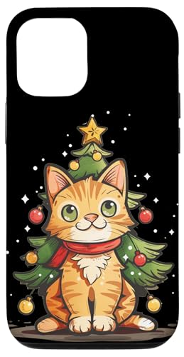 Hülle für iPhone 12/12 Pro Merry Xmas Katzenkostüm für Weihnachtsmorgen und Baumliebhaber von Christmas Tree Cat Outfit