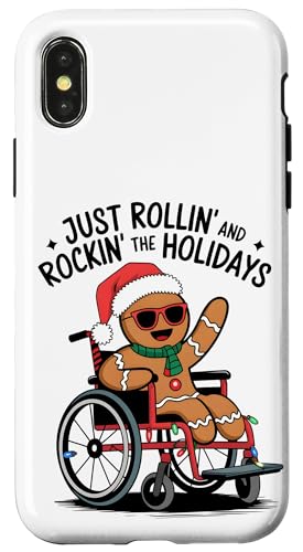 Hülle für iPhone X/XS Handicap Witz Lebkuchen Weihnachten für die Weihnachtszeit von Christmas Wheelchair Costume