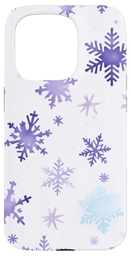 Hülle für iPhone 15 Pro Eishellblau lila Schneeflocke Schneekristall von Christmas Winter theme