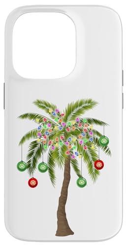 Hülle für iPhone 14 Pro Tropischer Weihnachtsbaum Palme mit Weihnachtsbeleuchtung von Christmas and Holliday Designs