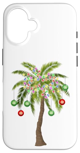 Hülle für iPhone 16 Tropischer Weihnachtsbaum Palme mit Weihnachtsbeleuchtung von Christmas and Holliday Designs