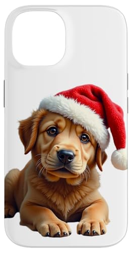 Hülle für iPhone 14 Weihnachten, festlich, Welpen, süße Hunde. von Christmas art