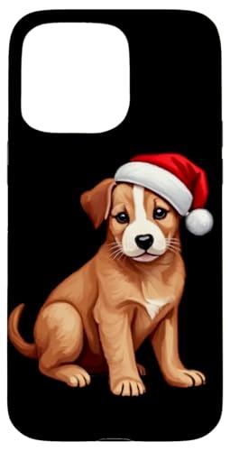 Hülle für iPhone 15 Pro Max Weihnachten, festlich, Weihnachtsmannwelpe, Welpen, niedliche Hunde. von Christmas art