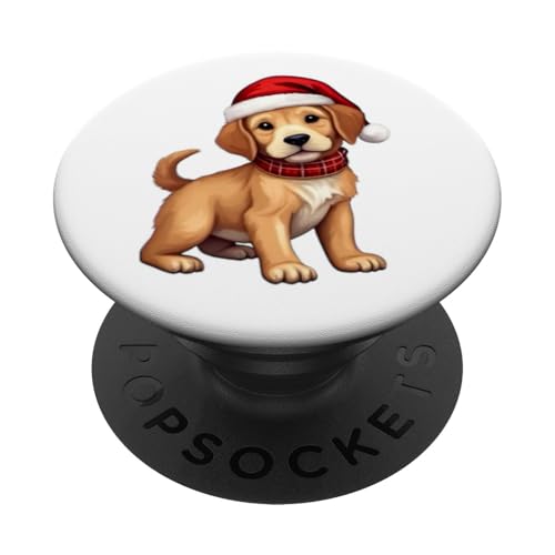 Weihnachten, festlich, Weihnachtsmannwelpe, Welpen, niedliche Hunde. PopSockets Klebender PopGrip von Christmas art