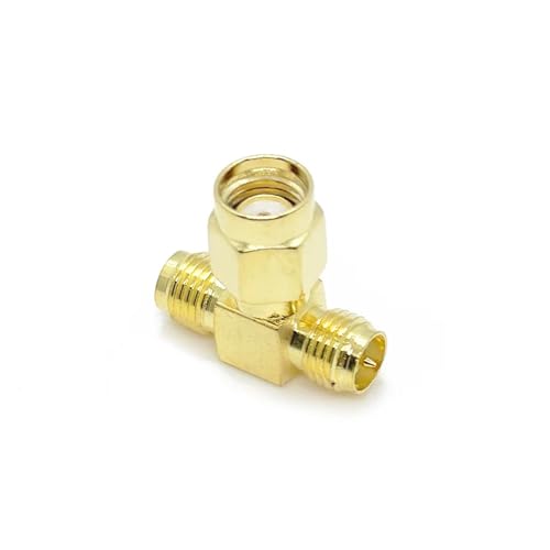 ChunLK Kupfer SMA 3 Weg Splitter T Typ RP-SMA Stecker Auf Zwei 2 X RP SMA Weibliche Jack Adapter koaxial Stecker for FPV Antenne von ChunLK