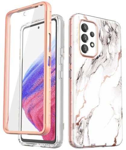 Chvelop Samsung A53 5G Hülle mit Eingebauter Displayschutz, Samsung Galaxy A53 5G Hülle Anti-Yellowing Glänzend 360 Grad Schutz für A53 5G, TPU Stoßfest Handyhülle für Samsung A53 5G 6.5'' Marmor Chvelop Samsung A53 5G Hülle mit Eingebauter Displayschutz, Samsung Galaxy A53 5G Hülle Anti-Yellowing Glänzend 360 Grad Schutz für A53 5G, TPU Stoßfest Handyhülle für Samsung A53 5G 6.5'' Marmor von Chvelop