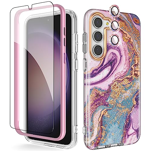 Chvelop für Samsung S23 Hülle mit Kameraschutz+Schutzfolie+Stoßfänger für Samsung Galaxy S23 Hülle Anti-Yellowing Glänzend 360 Grad Schutz Stoßfest Kratzfest Handyhülle für Samsung S23 6.1'' Lila Chvelop für Samsung S23 Hülle mit Kameraschutz+Schutzfolie+Stoßfänger für Samsung Galaxy S23 Hülle Anti-Yellowing Glänzend 360 Grad Schutz Stoßfest Kratzfest Handyhülle für Samsung S23 6.1'' Lila von Chvelop