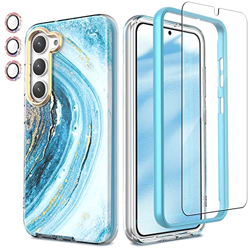 Chvelop 4-in-1 Samsung Galaxy S23 Plus Hülle mit Displayschutzfolie & Kameraschutz | Militärschutz 360° Stoßfest TPU Bumper, Glänzend Fade-Resistant Design Handyhülle (Sternenblau) Chvelop 4-in-1 Samsung Galaxy S23 Plus Hülle mit Displayschutzfolie & Kameraschutz | Militärschutz 360° Stoßfest TPU Bumper, Glänzend Fade-Resistant Design Handyhülle (Sternenblau) von Chvelop