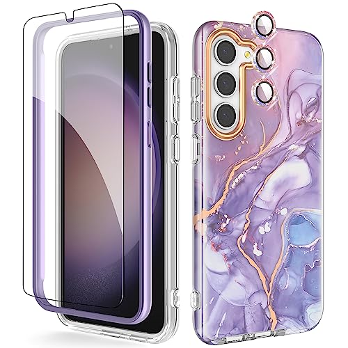 Chvelop 4-in-1 Samsung Galaxy S23 Plus Hülle mit Displayschutzfolie & Kameraschutz | Militärschutz 360° Stoßfest TPU Bumper, Glänzend Fade-Resistant Design Handyhülle (Lila) Chvelop 4-in-1 Samsung Galaxy S23 Plus Hülle mit Displayschutzfolie & Kameraschutz | Militärschutz 360° Stoßfest TPU Bumper, Glänzend Fade-Resistant Design Handyhülle (Lila) von Chvelop