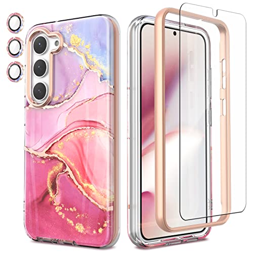 Chvelop 4-in-1 Samsung Galaxy S23 Plus Hülle mit Displayschutzfolie & Kameraschutz | Militärschutz 360° Stoßfest TPU Bumper, Glänzend Fade-Resistant Design Handyhülle (Rosa) Chvelop 4-in-1 Samsung Galaxy S23 Plus Hülle mit Displayschutzfolie & Kameraschutz | Militärschutz 360° Stoßfest TPU Bumper, Glänzend Fade-Resistant Design Handyhülle (Rosa) von Chvelop