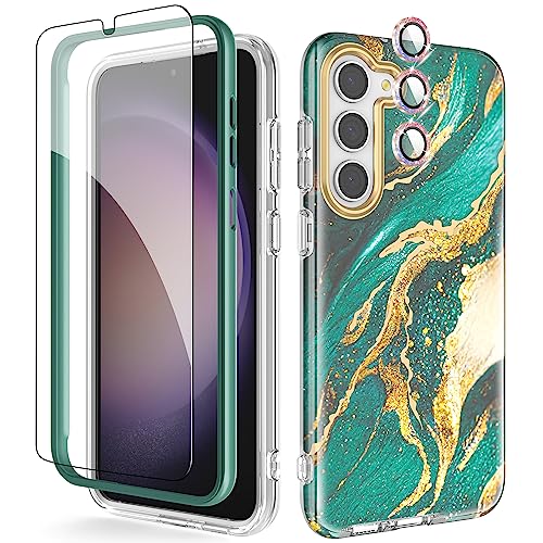 Chvelop Samsung S23 Plus Hülle mit Kameraschutz + Schutzfolie + Stoßfänger, Samsung Galaxy S23 Plus Hülle Anti-Yellowing 360 Grad Schutzhülle S23+, TPU Stoßfest Handyhülle für S23 Plus 6.6'' Grün Chvelop Samsung S23 Plus Hülle mit Kameraschutz + Schutzfolie + Stoßfänger, Samsung Galaxy S23 Plus Hülle Anti-Yellowing 360 Grad Schutzhülle S23+, TPU Stoßfest Handyhülle für S23 Plus 6.6'' Grün von Chvelop