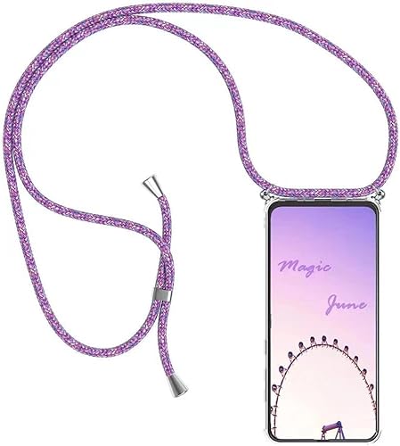 Handykette Handyhülle für Samsung Galaxy A20S, Transparent, mit Band zum Umhängen, Handyanhänger, Halsband (Lila, for Samsung Galaxy A20S) von Chyinsist