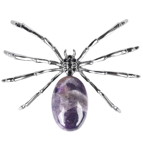 Ciieeo Spinne Aus Kristallstein Edelstein Aquarium Halloween-lichter Künstlich Gefälscht Ferngesteuerte Spinne Broschen Stift Batterie Für Lichterketten Legierung Violet von Ciieeo