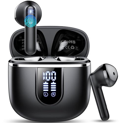 Bluetooth Kopfhörer, Kopfhörer Kabellos Bluetooth 5.4 In Ear Kopfhörer mit 4 ENC Noise Cancelling Mikrofon, 40Std Wireless Earbuds mit LED Anzeige USB-C, IP7 Wasserdicht Ohrhörer für Sport Arbeit von Cillso