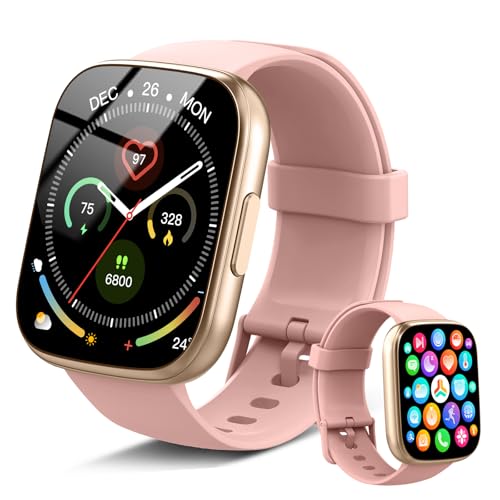 Smartwatch Herren Damen, 1,95"HD Touch Fitnessuhr mit Telefonfunktion, Smart Watch Fitness Tracker mit Pulsmesser Schlafmonitor Schrittzähler, IP68 Wasserdicht, 110+Sportmodi Sportuhr, Roségold von Cillso