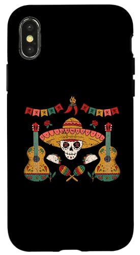 Hülle für iPhone X/XS Mexiko Fiesta Calavera Tequila Gitarre Cinco De Mayo Mexican von Cinco De Mayo Party Decorations Mexican Gifts