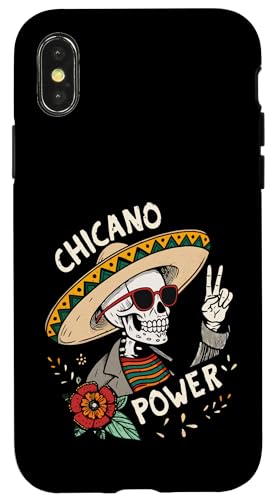 Vintage Chicano Skelett - Tag der Toten Hülle für iPhone X/XS von Cinco de Mayo Festivals & Latino Heritage Designs