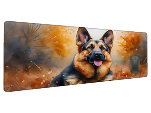 Mauspad Hund Schreibtischunterlage Tier Mousepad XXL 700x300mm, Mauspad Gaming Groß Desk Mat PC Zubehör Schreibtisch Deko, Maus Pad Wasserdicht Rutschfeste Gummibasis Schreibtisch Schutz Office Q-7 von Ciooyxee