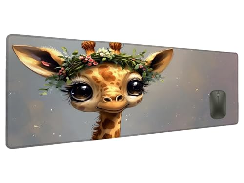 Mauspad Niedlich Schreibtischunterlage Giraffe Mousepad XXL 800x400mm, Mauspad Gaming Groß Desk Mat PC Zubehör Schreibtisch Deko, Maus Pad Wasserdicht rutschfeste Gummibasis Schreibtisch Schutz Z-7 von Ciooyxee