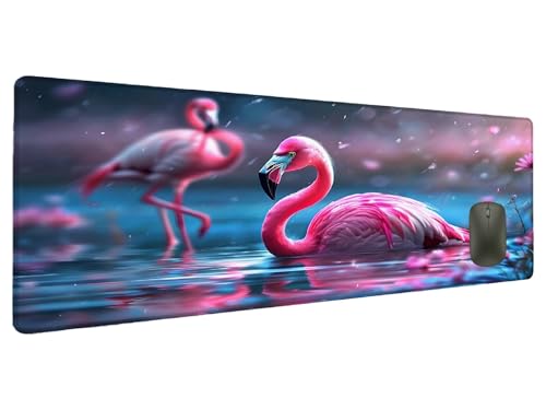 Mauspad Rosa Schreibtischunterlage Tier Mousepad XXL 1000x500mm, Mauspad Gaming Groß Desk Mat PC Zubehör Schreibtisch Deko, Maus Pad Wasserdicht Rutschfeste Gummibasis Schreibtisch Schutz Office R-5 von Ciooyxee