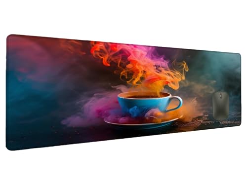 Mauspad Traum Schreibtischunterlage Kaffee Mousepad XXL 1500x800mm, Mauspad Gaming Groß Desk Mat PC Zubehör Schreibtisch Deko, Maus Pad Wasserdicht Rutschfeste Gummibasis Schreibtisch Schutz V-4 von Ciooyxee