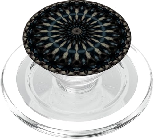 Fantasy Blumenmuster Kreismuster Beige Blau Kastanienbraun PopSockets PopGrip für MagSafe von Circle Pattern Gifts and Mandala Style Tees taiche