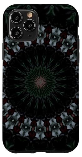 Hülle für iPhone 11 Pro Dark Fantasy Mandala Muster Rosa und Hellgrün von Circle Pattern Gifts and Mandala Style Tees taiche