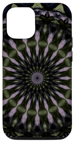 Hülle für iPhone 12/12 Pro Fantasy Floral Circle Muster Beige Grün Lila von Circle Pattern Gifts and Mandala Style Tees taiche