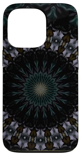 Hülle für iPhone 13 Pro Dark Fantasy Mandala Muster Gelb und Blau von Circle Pattern Gifts and Mandala Style Tees taiche