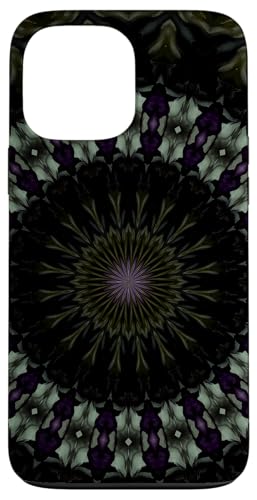 Hülle für iPhone 13 Pro Max Dark Fantasy Mandala Muster Khaki Grün und Lila von Circle Pattern Gifts and Mandala Style Tees taiche