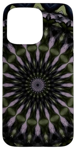 Hülle für iPhone 15 Pro Max Fantasy Floral Circle Muster Beige Grün Lila von Circle Pattern Gifts and Mandala Style Tees taiche