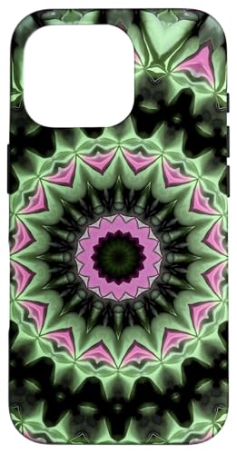 Hülle für iPhone 16 Pro Fantasy Mandala Muster Grün Rosa von Circle Pattern Gifts and Mandala Style Tees taiche