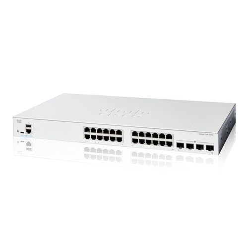 Cisco Catalyst 1200-24T-4G-Smart-Switch, 24-Port-GE, 4 x 1-GE-SFP, eingeschränkter Lebenszeitschutz (C1200-24T-4G) von Cisco