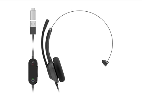 Cisco Headset 321 USB-C, kabelgebundener Single-On-Ear-Kopfhörer, Webex Controller mit USB-C, Carbon Black, Zwei Jahre Garantie mit beschränkter Haftung (HS-W-321-C-USBC) von Cisco