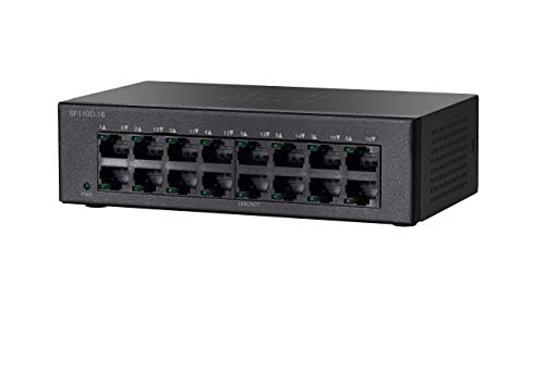 Cisco SF110D-16 Unmanaged Switch mit 16 10/100-Desktop-Ports, eingeschränkter lebenslanger Schutz (SF110D-16-EU) von Cisco