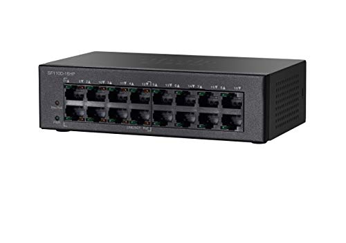 Cisco SF110D-16HP 10/100-PoE-Desktop-Switch mit 16 Ports (SF110D-16HP-EU) von Cisco