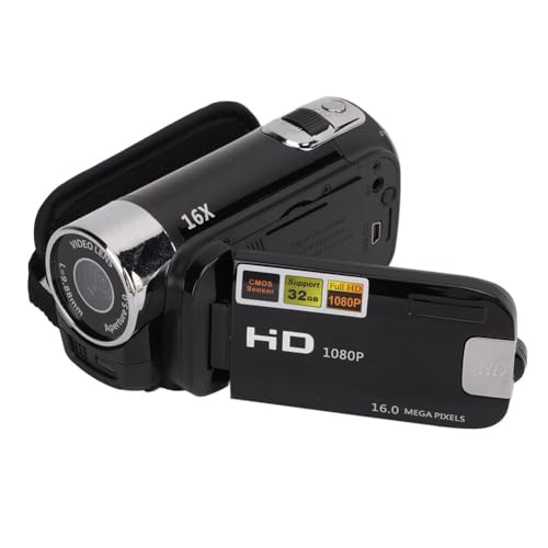 ClAZTyict Digitaler Camcorder, 16 MP, 1080P, Full HD, DV, Camcorder, digitale Videokamera, Grad drehbarer Bildschirm, 16-facher Nachtzoom, einfache Installation, einfach zu bedienen von ClAZTyict