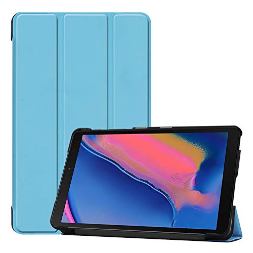 Hülle für Galaxy Tab A 8.0 2019, Claelech Ultra Dünn mit Standfunktion Flip Folio Leder Smart Cover Auto Wach schlafen Schutzhülle für Samsung Galaxy Tab A 8.0 Zoll SM-P200 / SM-P205 (hellblau) von Claelach