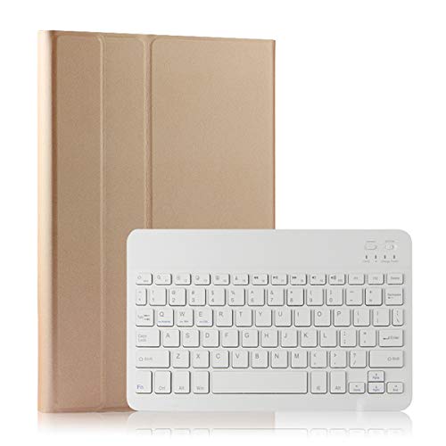 Claelech Galaxy Tab A 8.0 Tastatur Hülle (QWERTY), Slim Flip Leder Stand Cover Magnetische Abnehmbare Bluetooth Wireless Tastatur für Samsung Galaxy Tab A 8.0 P200 P205 2019 (Gold) von Claelech