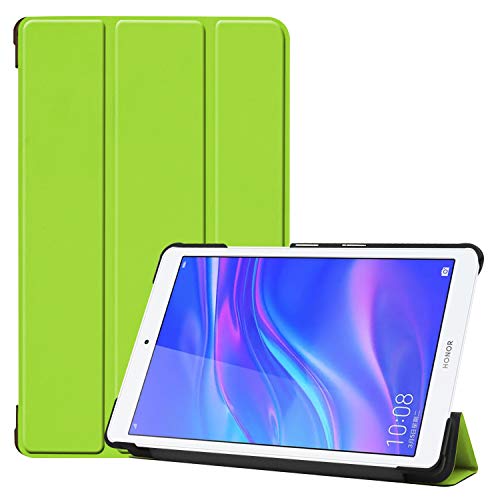 Huawei Mediapad M5 Lite 8.0 Lederhülle, Claelech Stand Schutzhülle Ultra Slim Leicht Flip Ledertasche für Huawei MediaPad T5 8.0 2019 Tablet Hülle (Grün) von Claelech