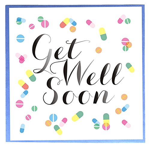 Claire Giles Kiel Tabletten Grußkarte, Motiv Get Well Soon von Claire Giles